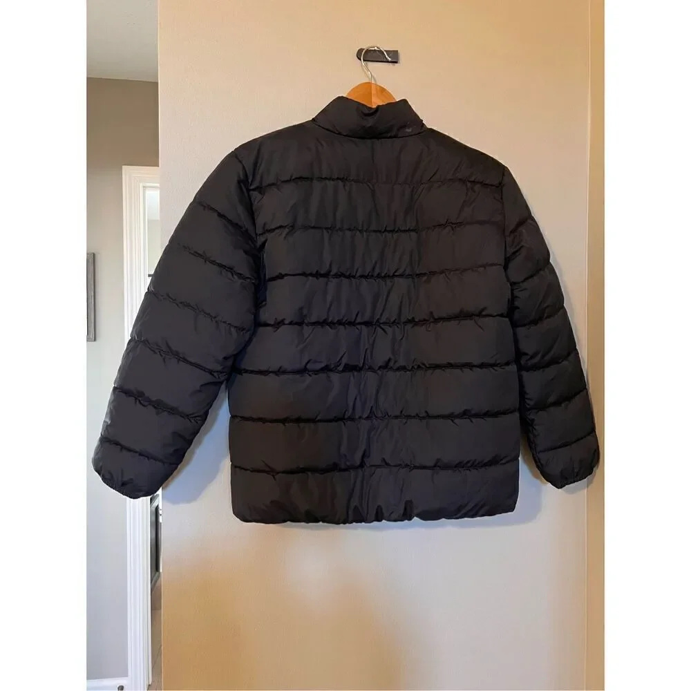 The Children's Place Boys XL Quilted Puffer Jacket Black Water Resistant Winter